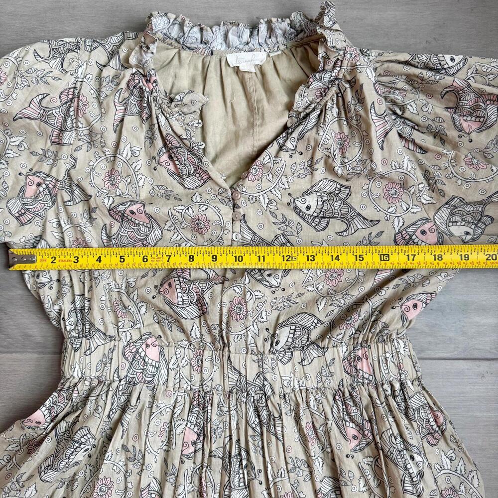 Anthropologie x Let Me Be Celeste Casual Printed Puff Sleeve Dress Size 10 - Picture 3 of 9